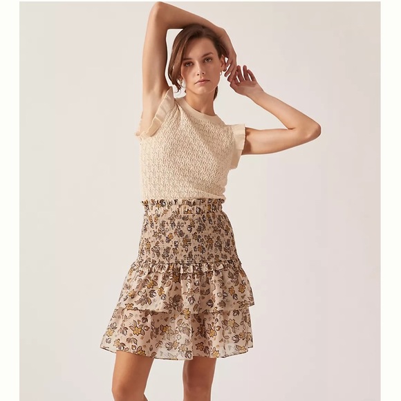 Anthropologie Dresses & Skirts - ✨host pick 🌟 Anthropology Ruffle Crewneck Mini Sweater Dress nwt
